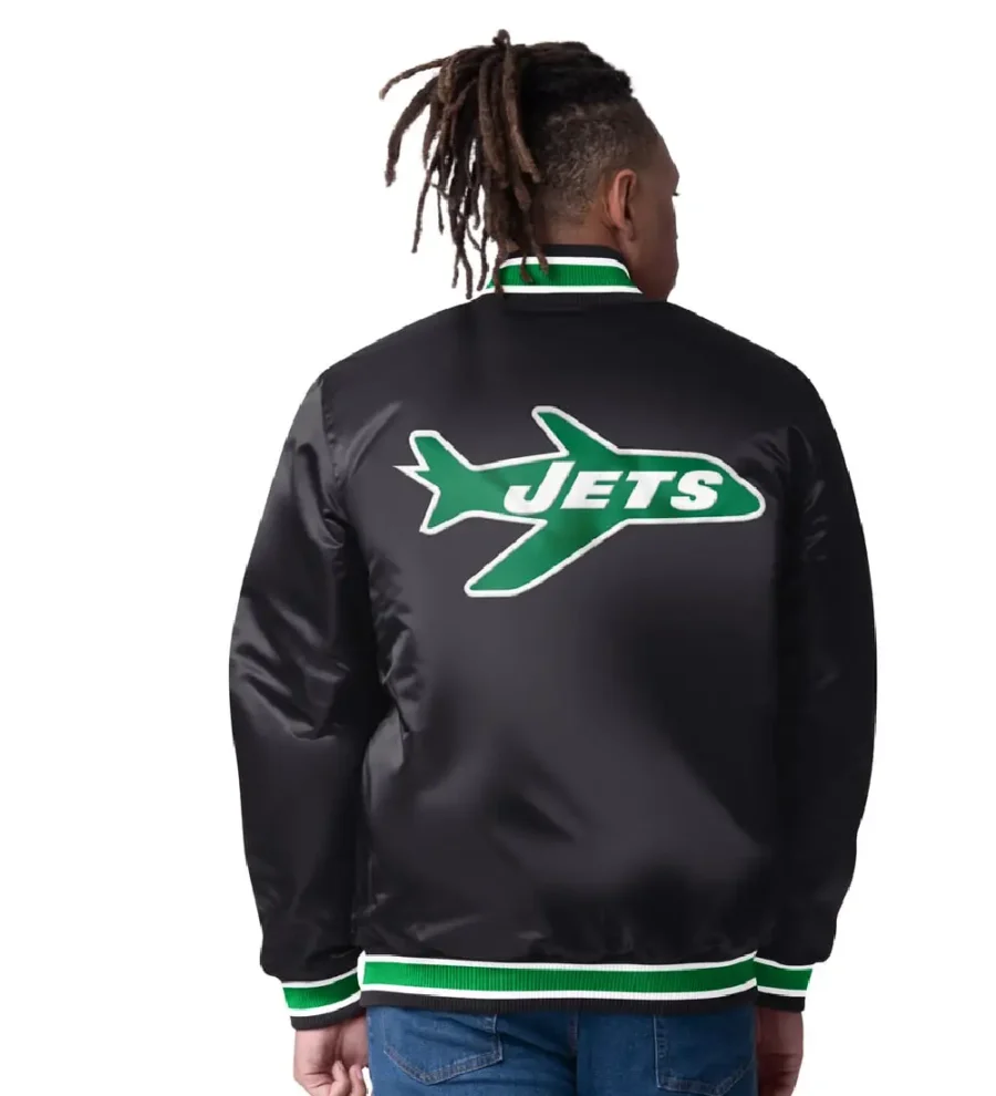 NFL New York Jets Blackout Jacket - Trendy Leather Jackets Backside Image