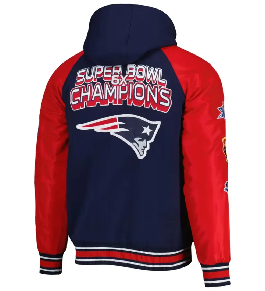NFL New England Patriots Varsity Hoodie Jacket Backside - Trendy Leather Jackets