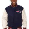 New England Patriots Blue and White Varsity Jacket