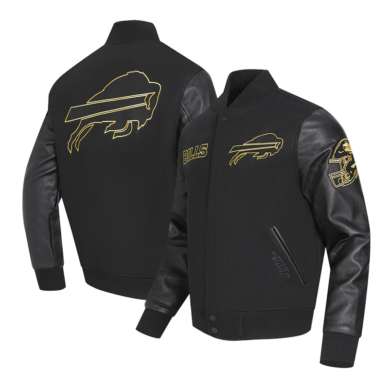Nfl Buffalo Bills Black Varsity Jacket 6 Nfl Buffalo Bills Black Varsity Jacket - Image 6