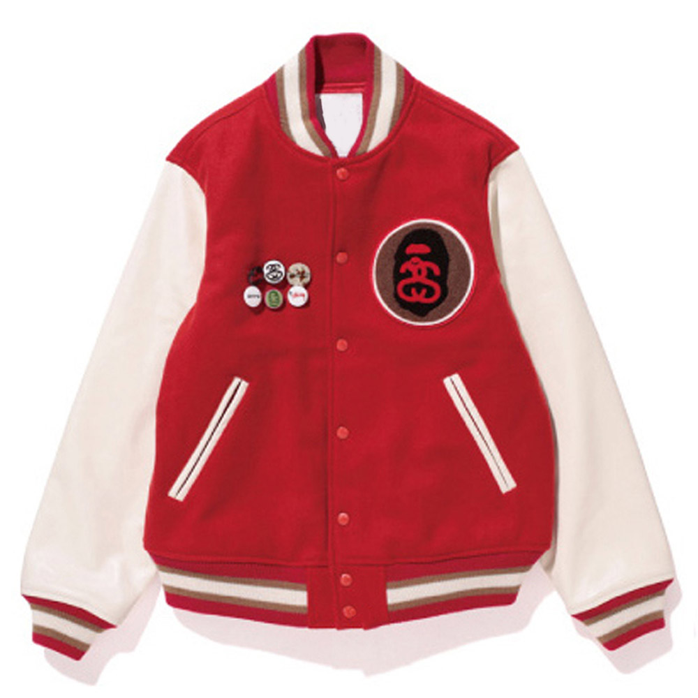 Men'S Bape Stussy Varsity Jacket 1 Men'S Bape Stussy Varsity Jacket