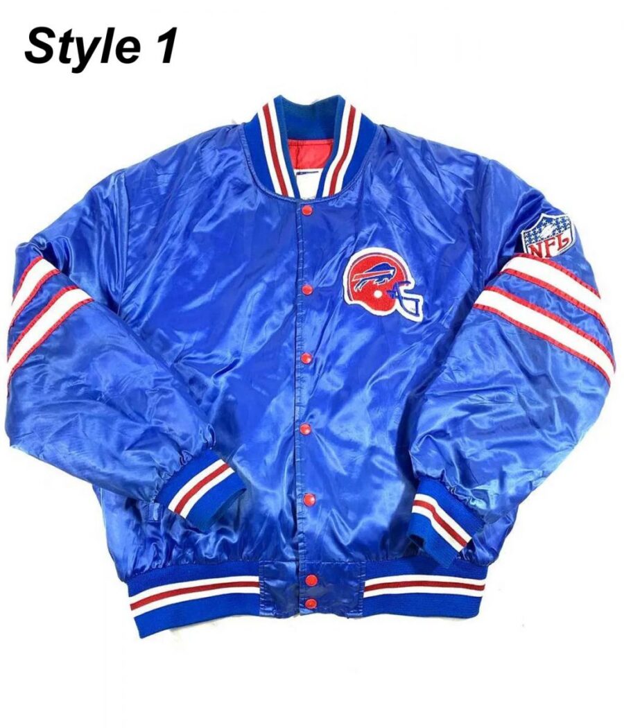 90s Mafia Buffalo Bills Blue Satin Jacket