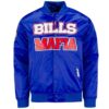 Buffalo Bills Navy and Red Satin Jacket - Trendy Leather Jackets Front side image