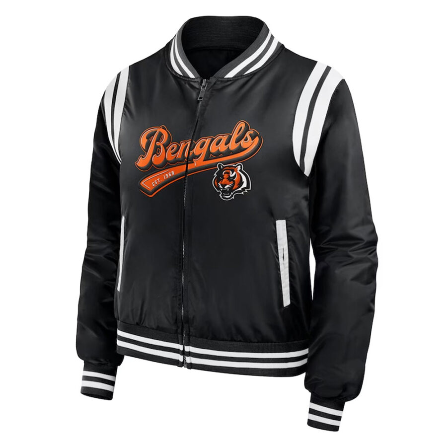 Women's Cincinnati Bengals Black Bomber Jacket