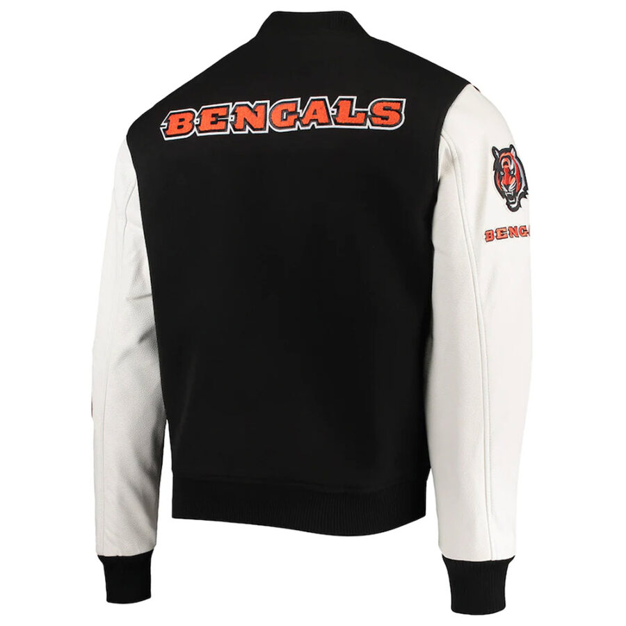 Alternative view of Cincinnati Bengals Black And White Varsity Jacket