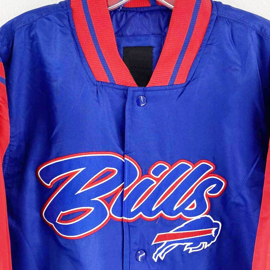 Buffalo Bills Blue And Red Satin Jacket 7 Buffalo Bills Blue And Red Bomber Satin Jacket