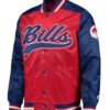 Buffalo Bills Tradition Varsity Satin Jacket - Front Trendy Leather Jackets