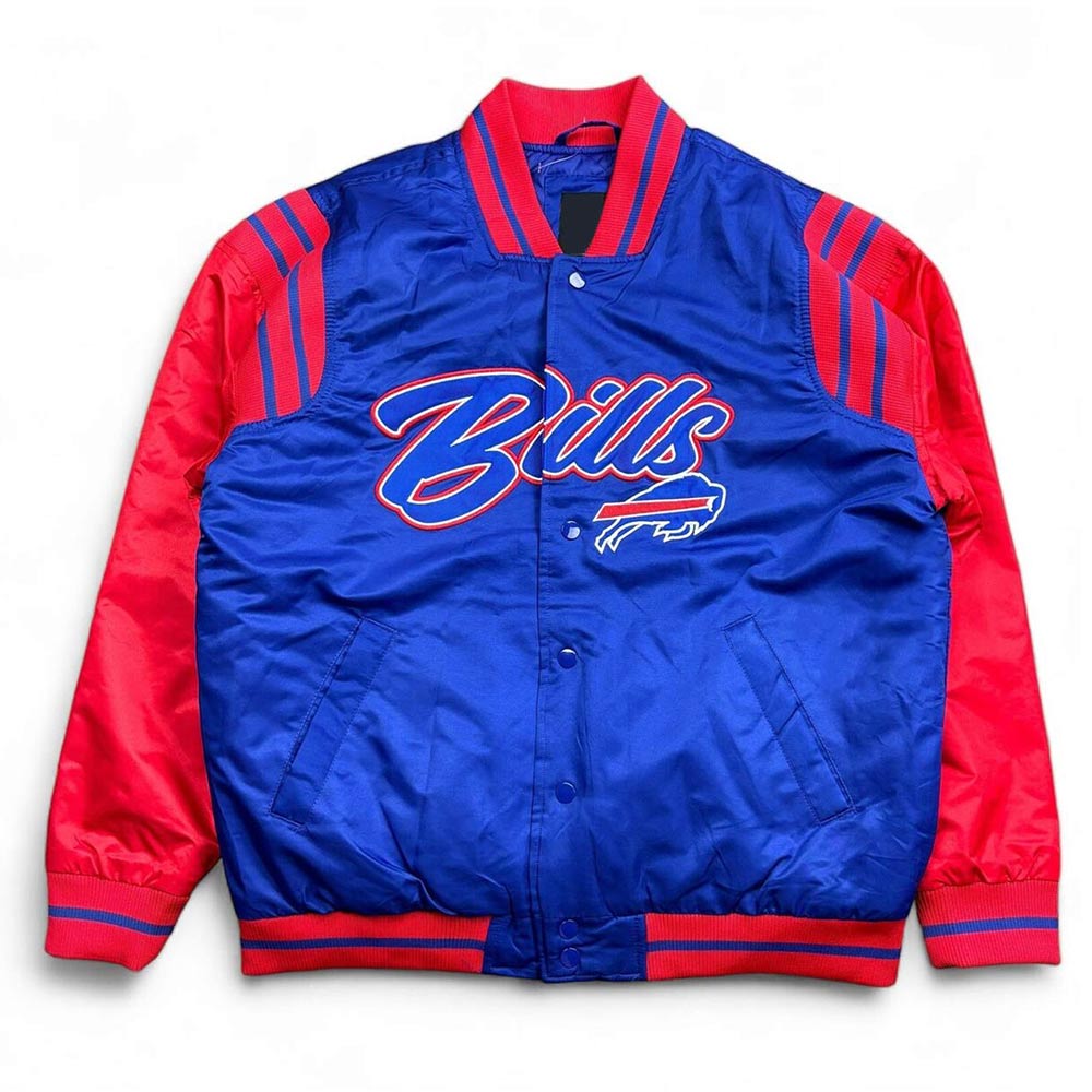 Buffalo Bills Blue And Red Satin Jacket 1 Buffalo Bills Blue And Red Satin Jacket