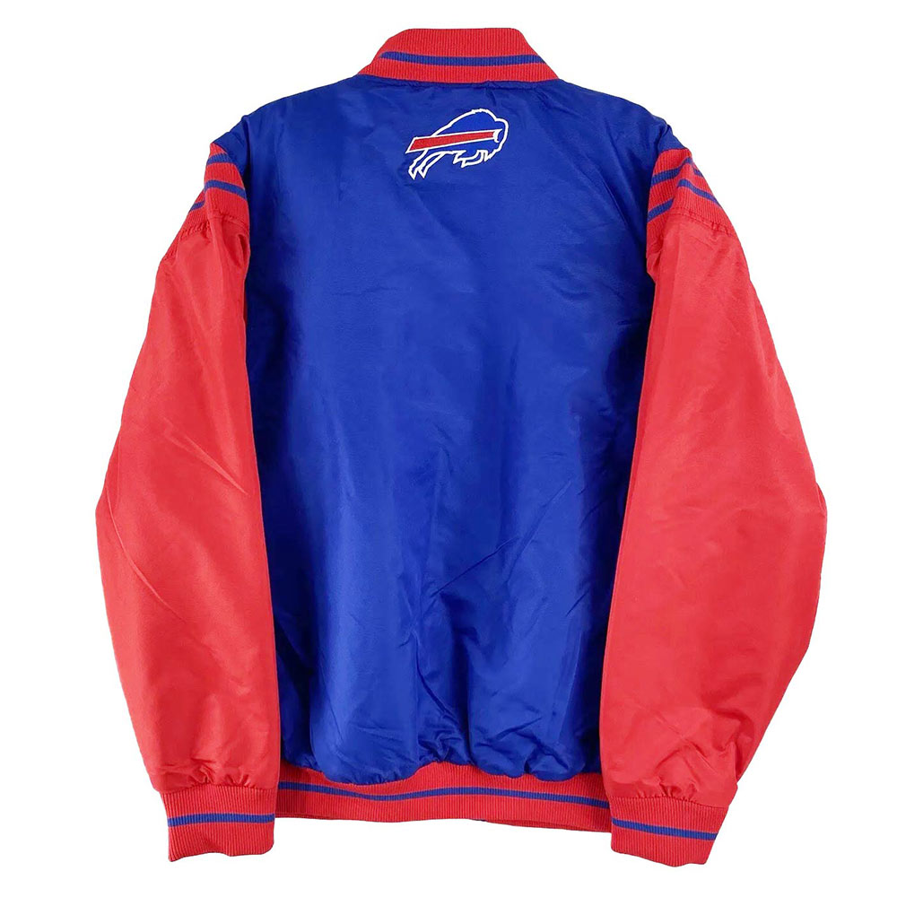 Buffalo Bills Blue And Red Satin Jacket 2 Buffalo Bills Blue And Red Satin Jacket - Image 2