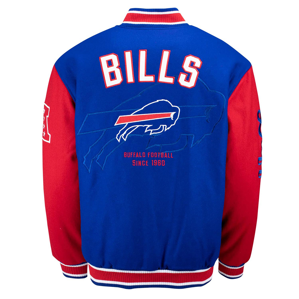 Buffalo Bills Blue And Red Wool Jacket 2 Buffalo Bills Blue And Red Wool Jacket - Image 2