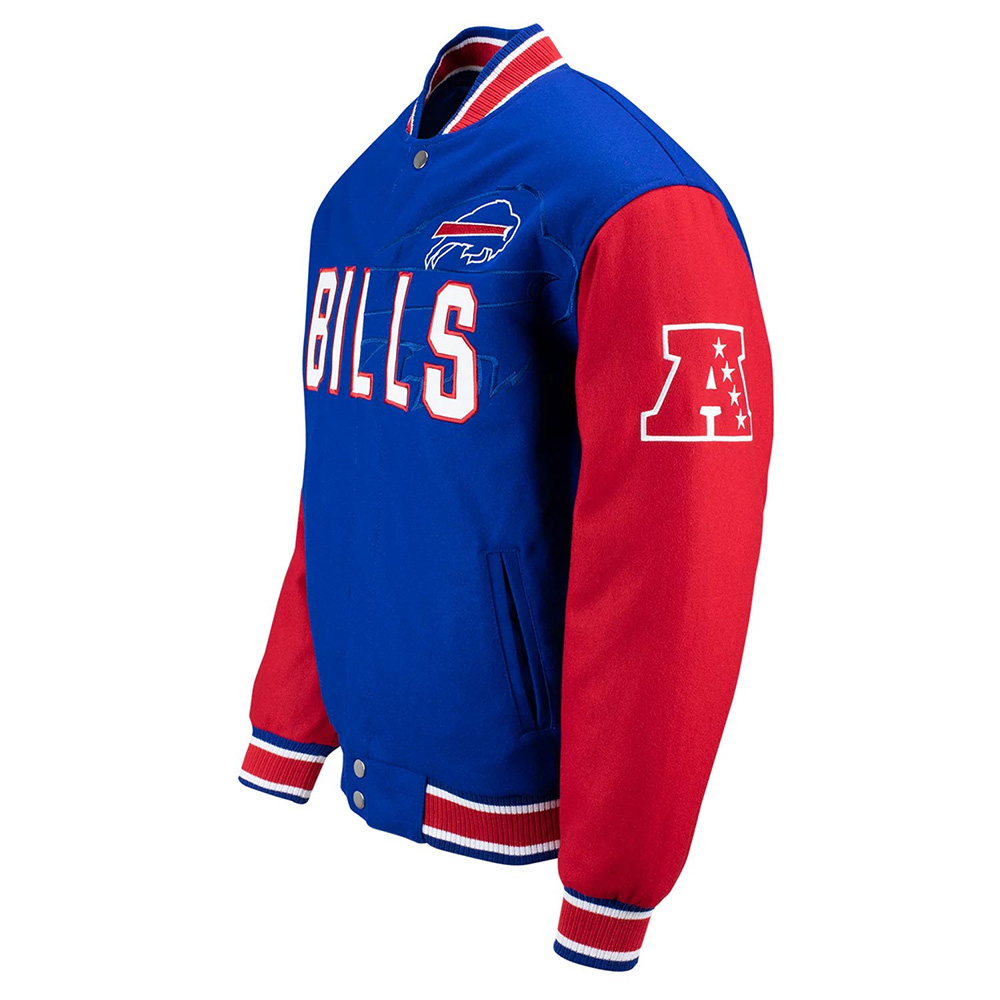 Buffalo Bills Blue And Red Wool Jacket 4 Buffalo Bills Blue And Red Wool Jacket - Image 4