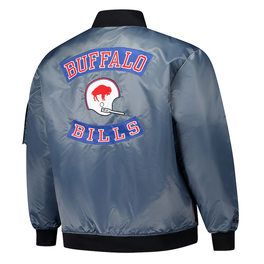 Men'S Buffalo Bills Charcoal Bomber Jacket 2 Men'S Buffalo Bills Charcoal Bomber Jacket - Image 2
