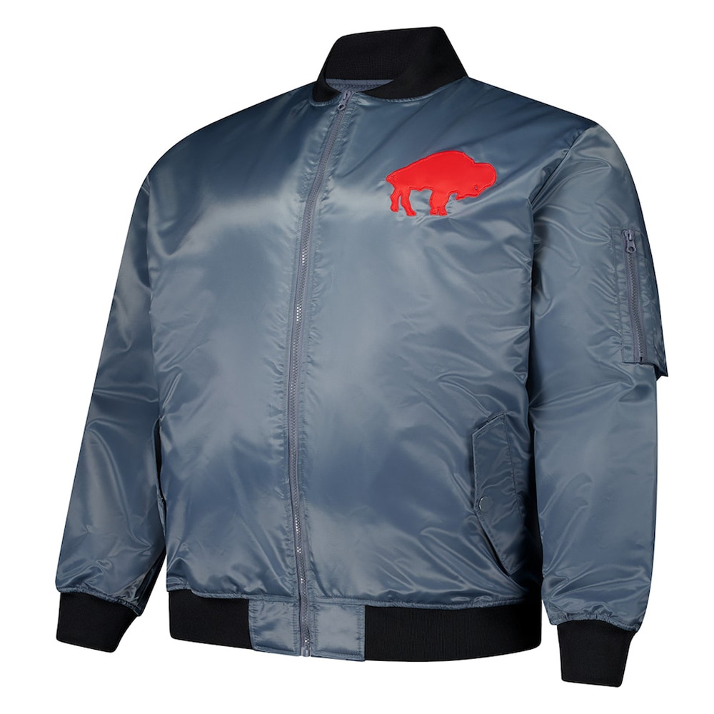 Men'S Buffalo Bills Charcoal Bomber Jacket 1 Men'S Buffalo Bills Charcoal Bomber Jacket