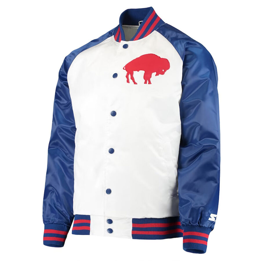 Buffalo Bills White And Navy Satin Jacket