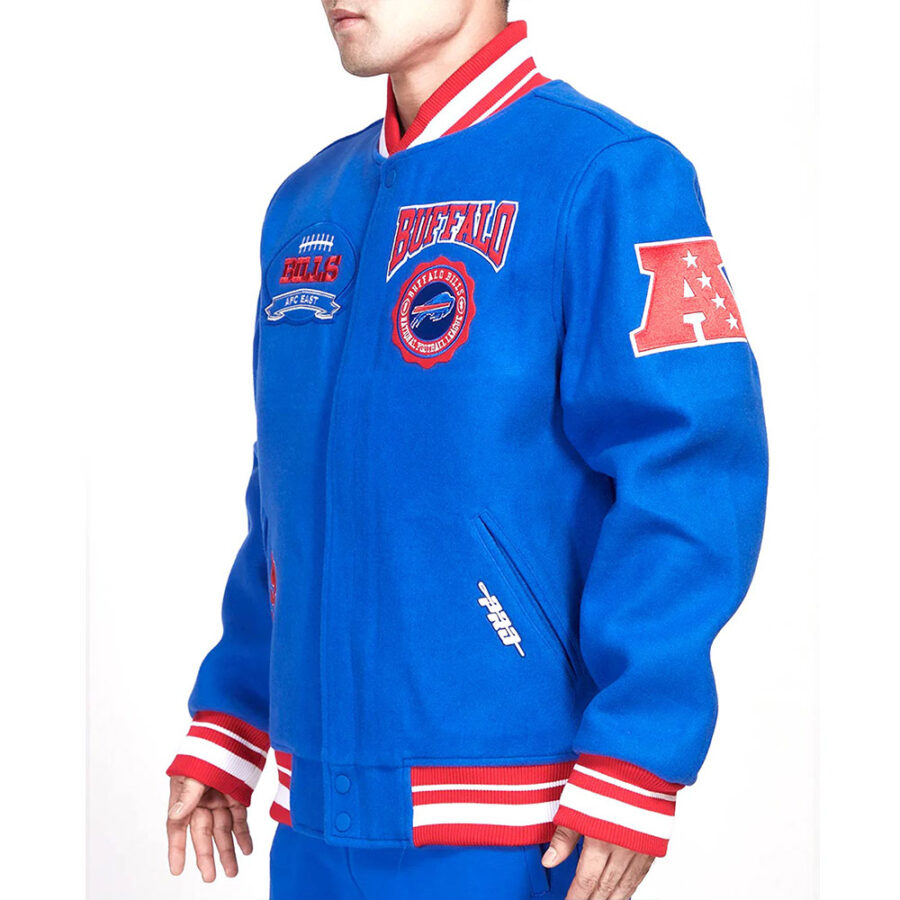 Buffalo Bills Blue Wool Varsity Jacket 6 Buffalo Bills Crest Emblem Royal Jacket