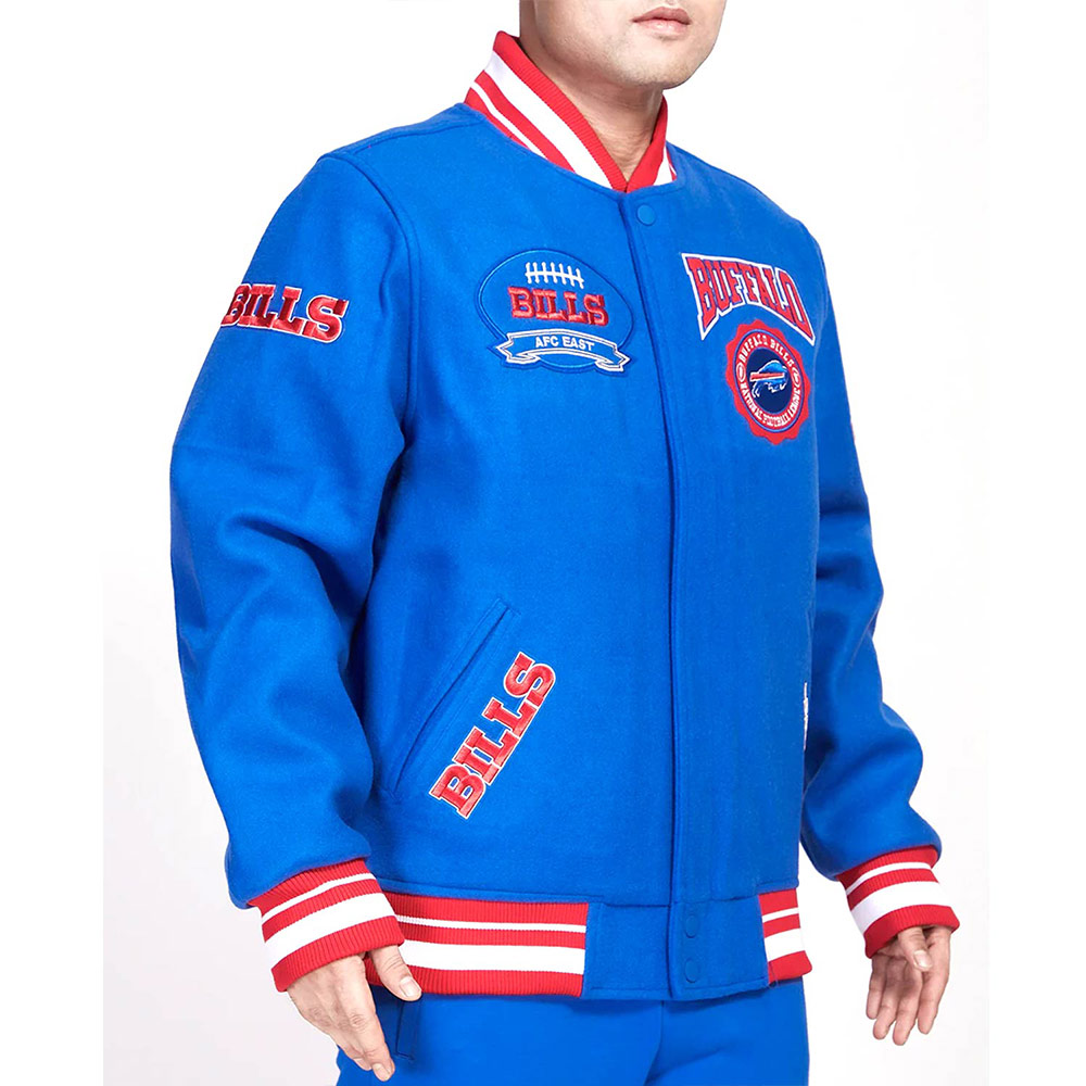 Buffalo Bills Blue Wool Varsity Jacket 4 Buffalo Bills Blue Wool Varsity Jacket - Image 4