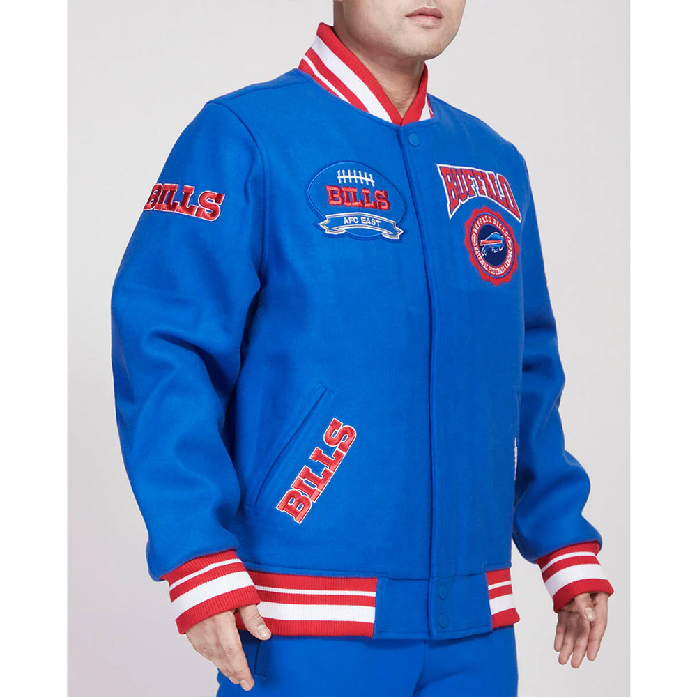 Nfl Buffalo Bills Blue Wool Varsity Jacket 3 Nfl Buffalo Bills Blue Wool Varsity Jacket - Image 3
