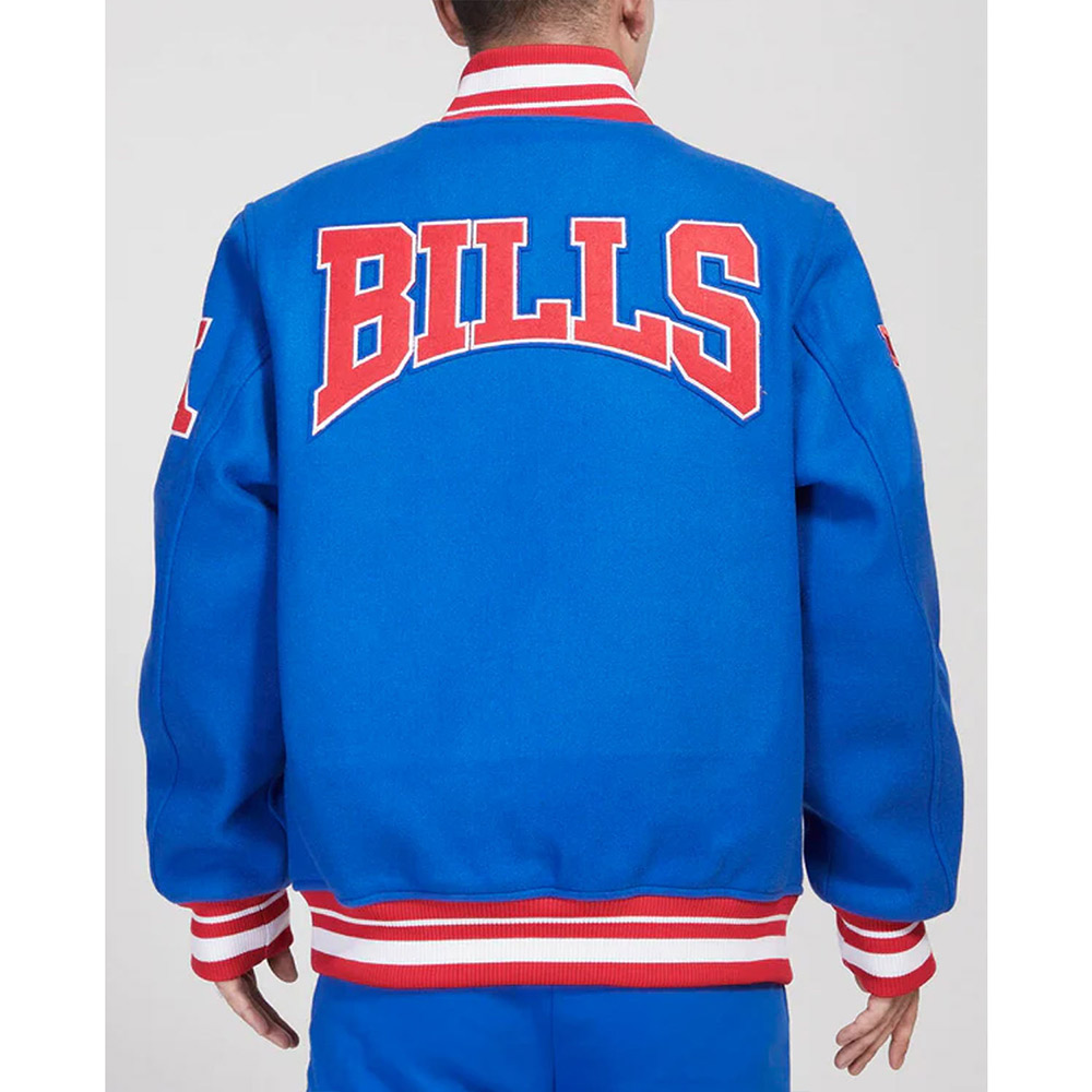 Nfl Buffalo Bills Blue Wool Varsity Jacket 2 Nfl Buffalo Bills Blue Wool Varsity Jacket - Image 2