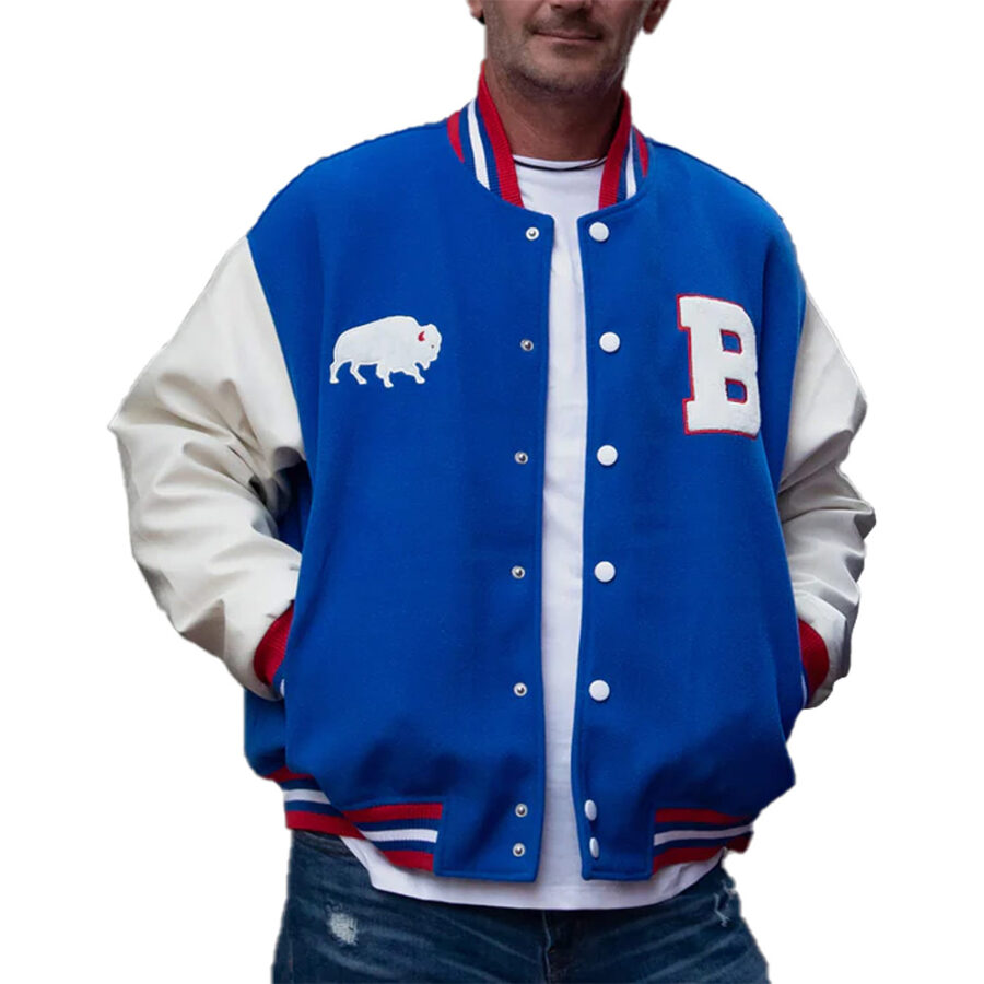 Buffalo Bills Football Varsity Jacket 7 Buffalo Bills Football Blue And White Varsity Jacket