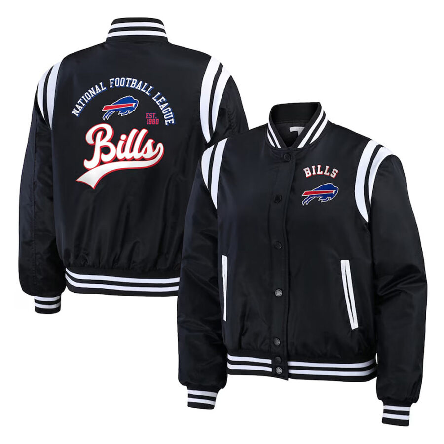 Nfl Buffalo Bills Black Bomber Jacket 5 Buffalo Bills Full Zip Black Jacket 1