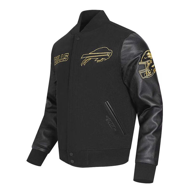 Nfl Buffalo Bills Black Varsity Jacket 3 Nfl Buffalo Bills Black Varsity Jacket - Image 3