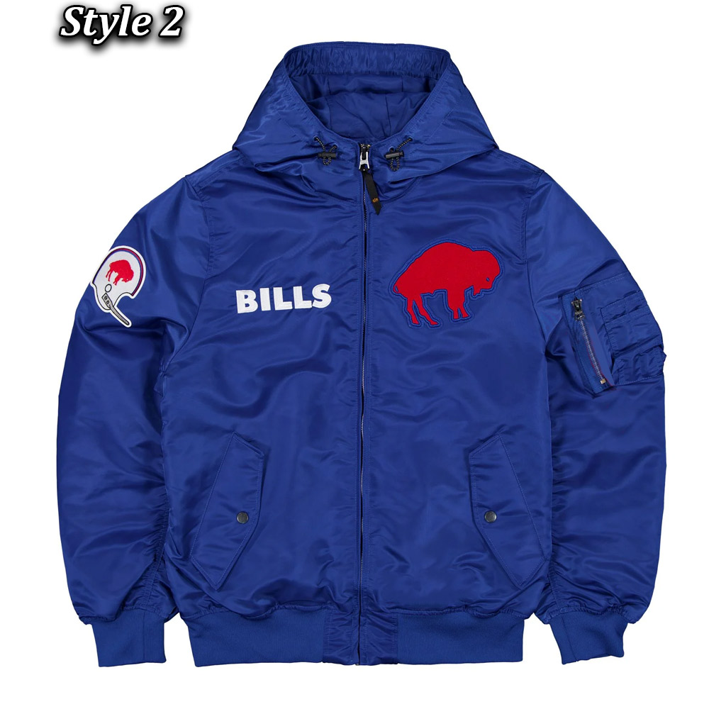Buffalo Bills Historic Hooded Bomber Jacket 2 Buffalo Bills Historic Hooded Bomber Jacket - Image 2