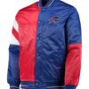 Men's Buffalo Bills Navy and Red Satin Jacket - Trendy Leather Jackets