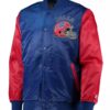 Men's Buffalo Bills Navy and Red Satin Jacket - Trendy Leather Jackets Front Image