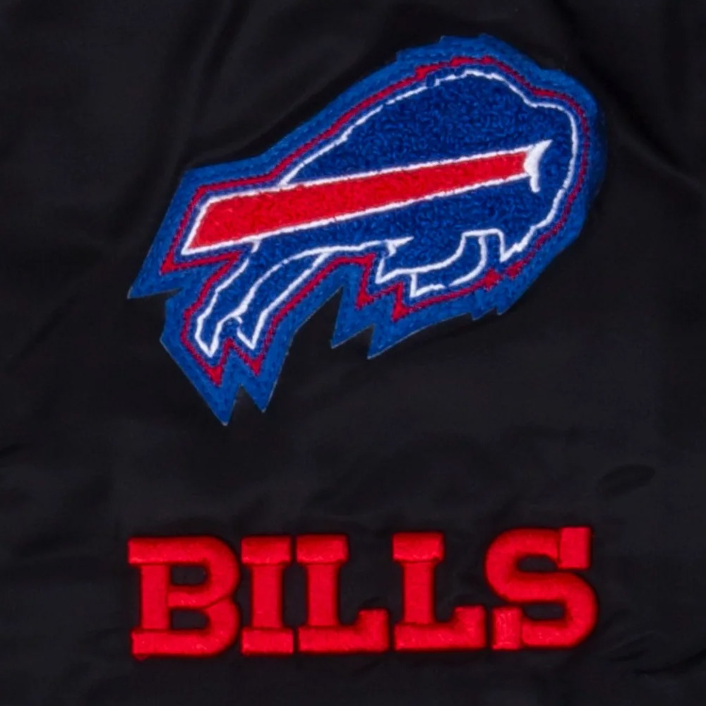 Men'S Buffalo Bills Black Satin Jacket 3 Men'S Buffalo Bills Black Satin Jacket - Image 3