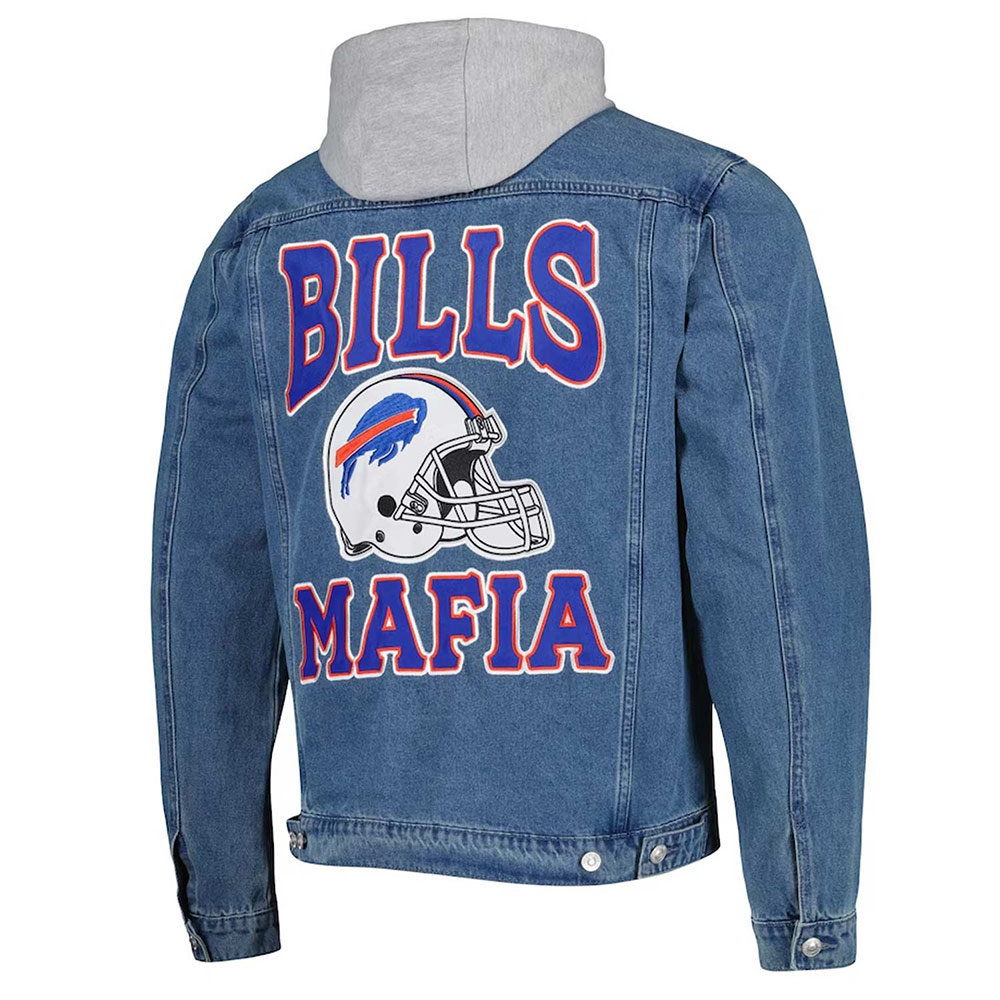 Nfl Buffalo Bills Denim Hooded Jacket 2 Nfl Buffalo Bills Denim Hooded Jacket - Image 2