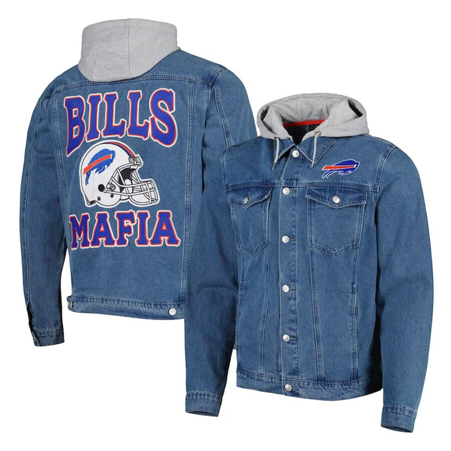 Nfl Buffalo Bills Denim Hooded Jacket 6 Buffalo Bills Mafia Hooded Jacket