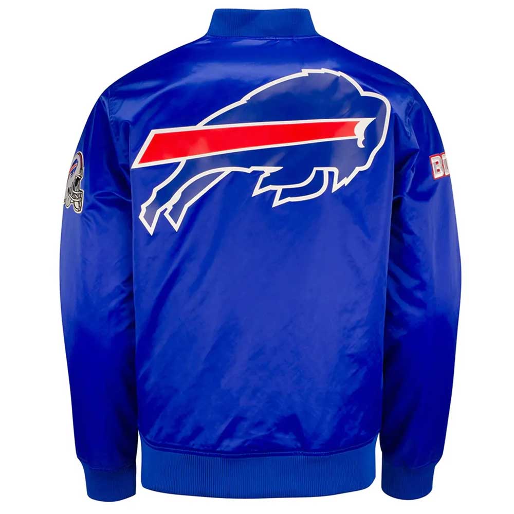 Nfl Bills Mafia Blue Jacket 2 Buffalo Bills Navy And Red Satin Jacket - Trendy Leather Jackets Backside Image