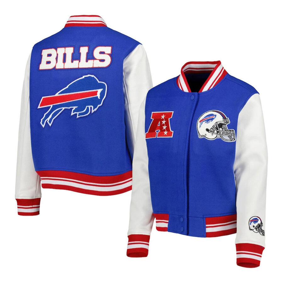 Women'S Buffalo Bills Mash Up Varsity Jacket 5 Buffalo Bills Mash Up Varsity Jacket