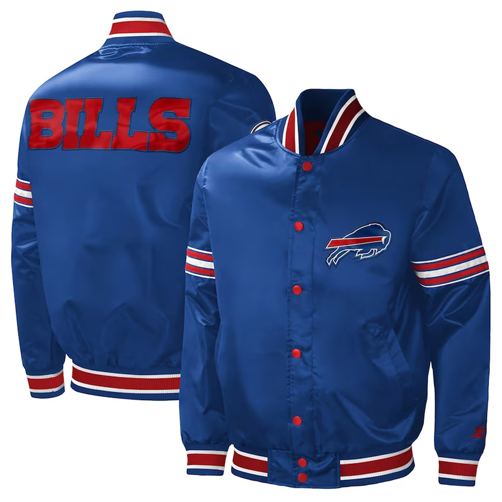 Buffalo Bills Midfield Royal Satin Jacket 3 Buffalo Bills Midfield Royal Satin Jacket - Image 3