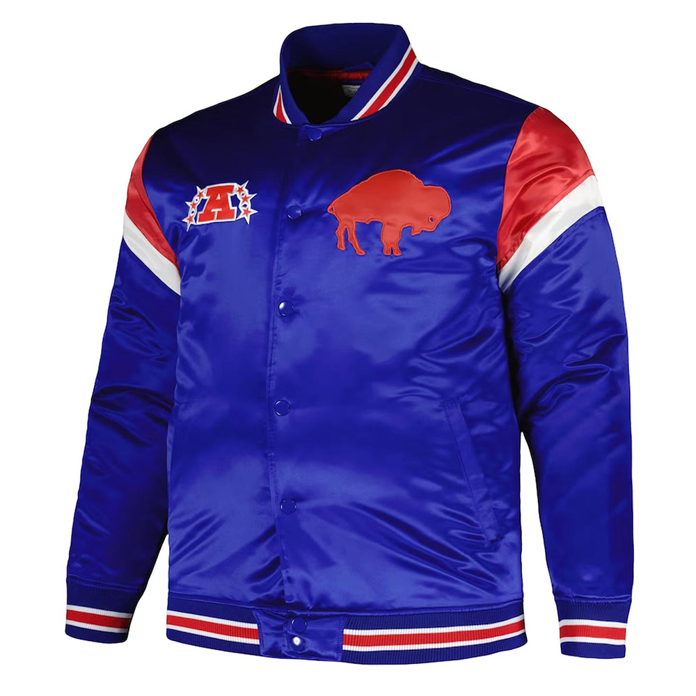 Buffalo Bills Midweight Royal Satin Jacket 1 Buffalo Bills Midweight Royal Satin Jacket