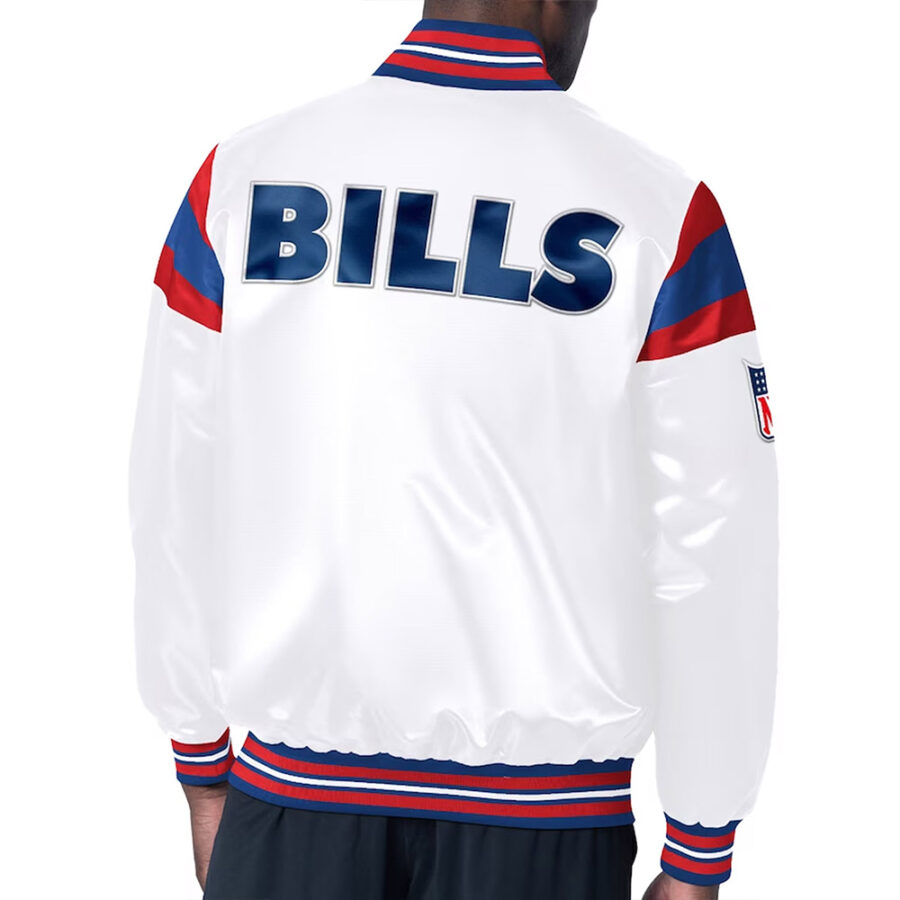 Alternative view of Buffalo Bills Midweight White Satin Jacket