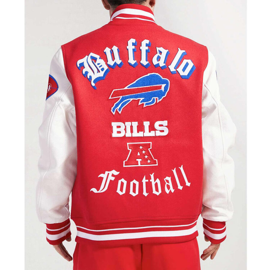 Nfl Buffalo Bills Old English Varsity Jacket 11 Buffalo Bills Old English Classic Rib Varsity Jacket