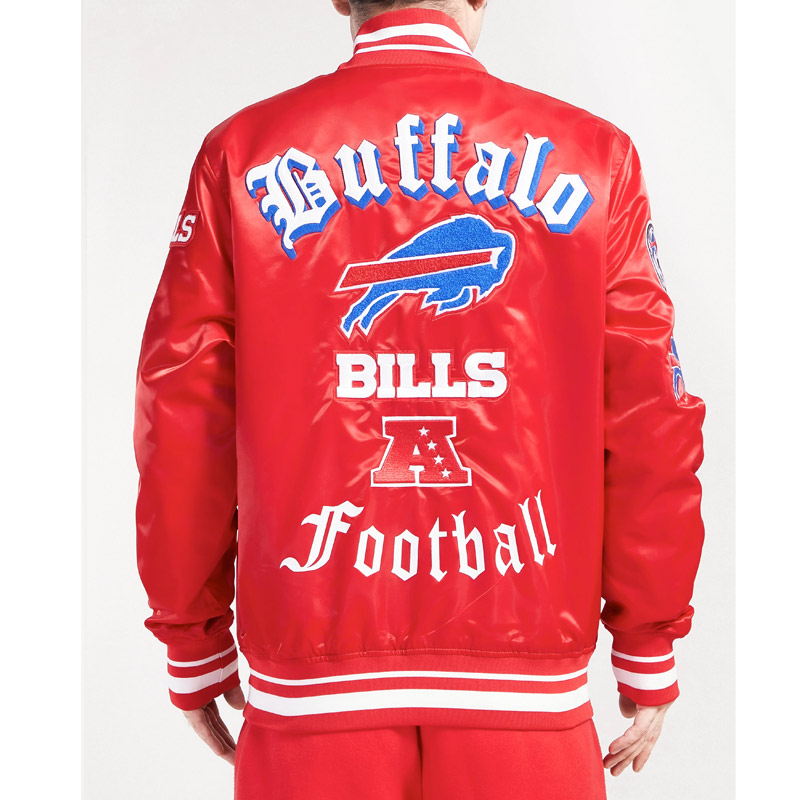 Nfl Buffalo Bills Old English Classic Satin Jacket 4 Nfl Buffalo Bills Old English Classic Satin Jacket - Image 4