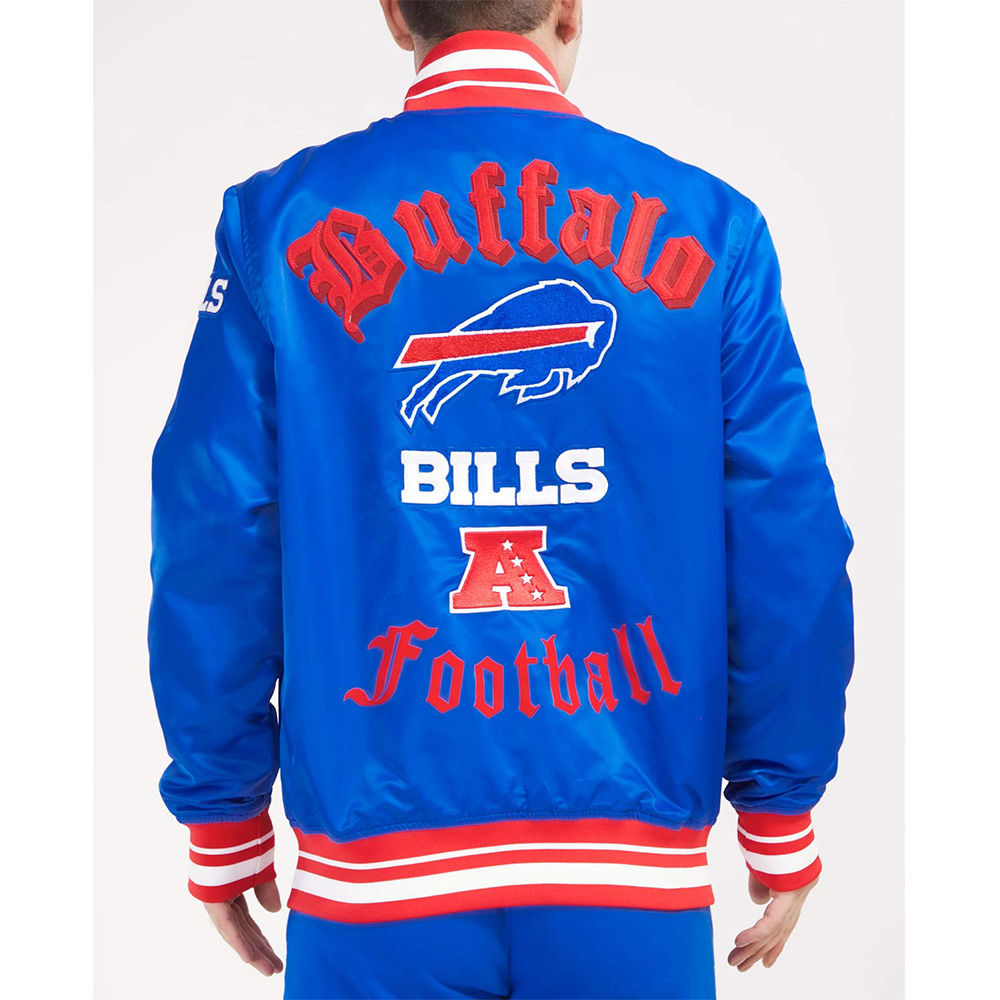 Men'S Buffalo Bills Old English Satin Jacket 2 Men'S Buffalo Bills Old English Satin Jacket Backside Image - Trendy Leather Jackets