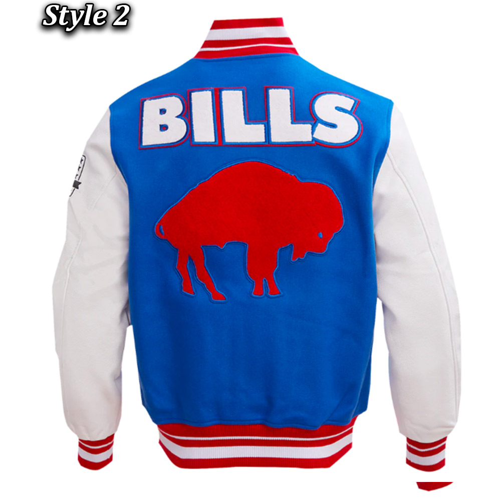 Buffalo Bills Blue And Cream Varsity Jacket 4 Buffalo Bills Blue And Cream Varsity Jacket - Image 4