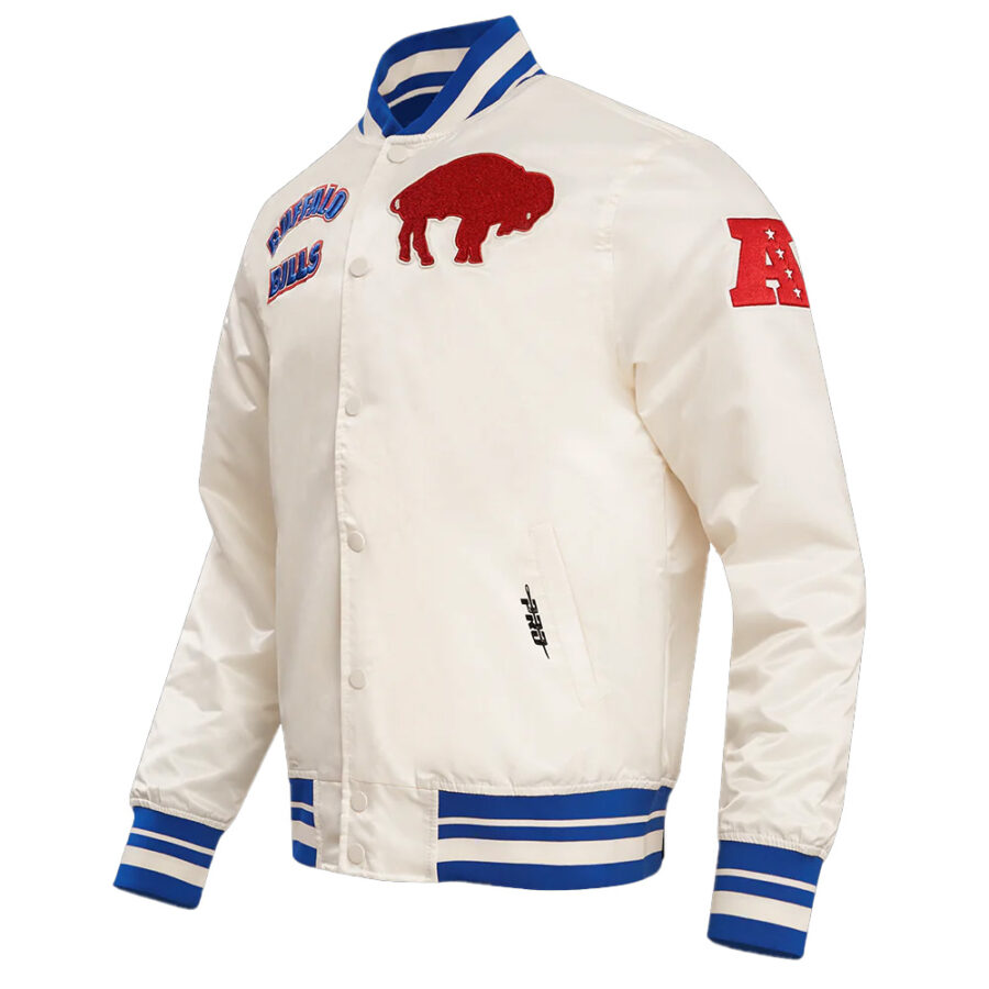 Nfl Buffalo Bills Classic Satin Jacket 12 Buffalo Bills Retro Classic Rib Bomber Satin Jacket