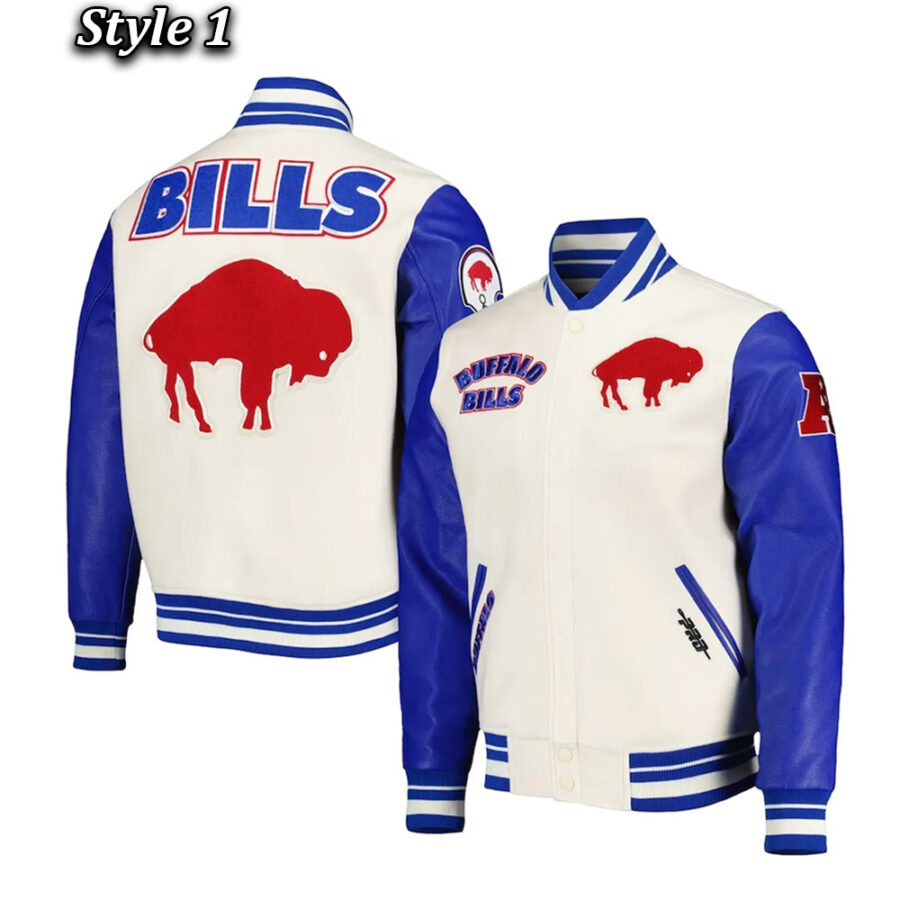 Buffalo Bills Blue And Cream Varsity Jacket 10 Buffalo Bills Retro Classic Royal Blue And Cream Varsity Jacket 1