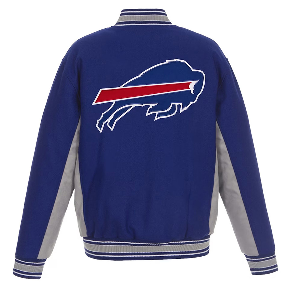 Buffalo Bills Blue And Gray Wool Jacket 2 Buffalo Bills Blue And Gray Wool Jacket - Image 2