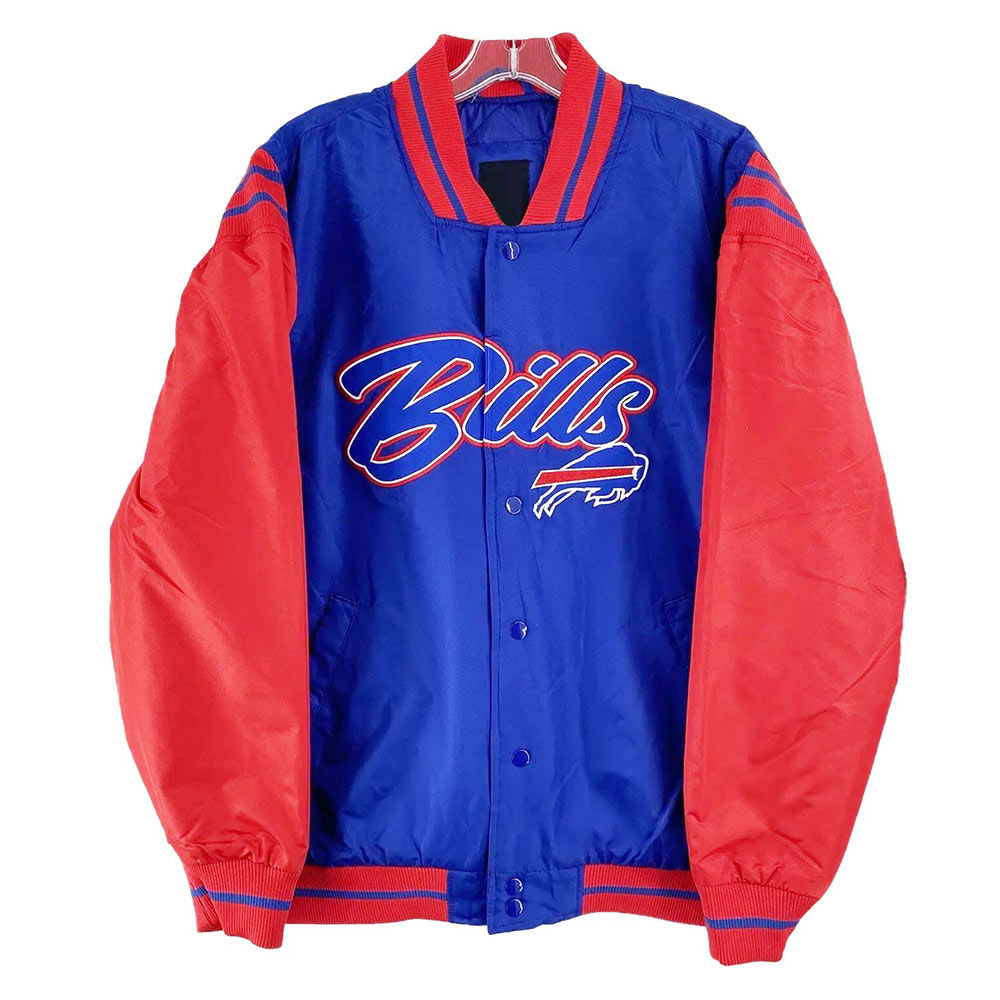Buffalo Bills Blue And Red Satin Jacket 3 Buffalo Bills Blue And Red Satin Jacket - Image 3