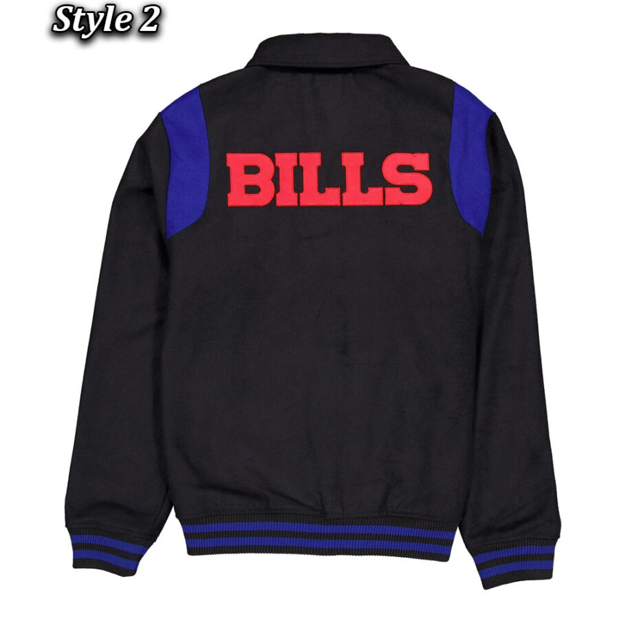 Buffalo Bills Sport Night Teddy Black Varsity Jacket