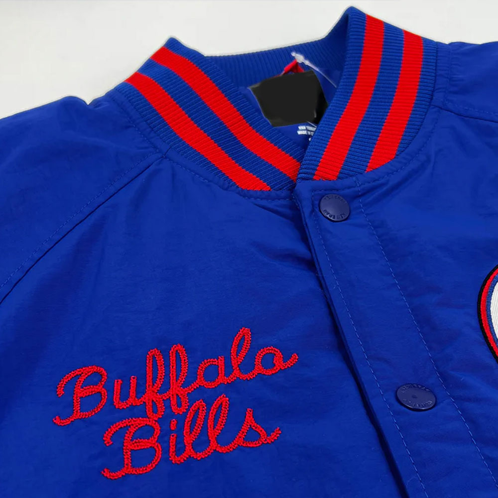 1960 Buffalo Bills Varsity Jacket 3 1960 Buffalo Bills Varsity Jacket - Closeup Image Trendy Leather Jacket