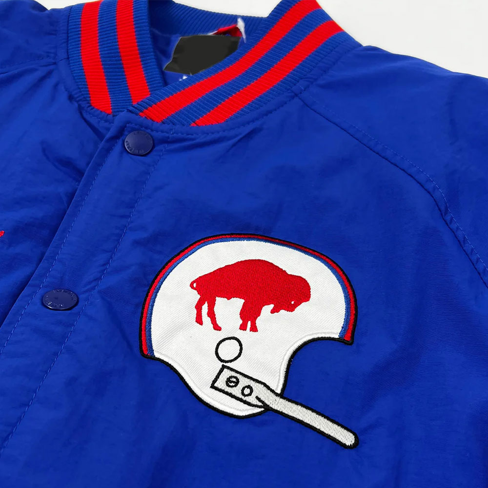1960 Buffalo Bills Varsity Jacket 4 1960 Buffalo Bills Varsity Jacket - Closeup Image Trendy Leather Jacket