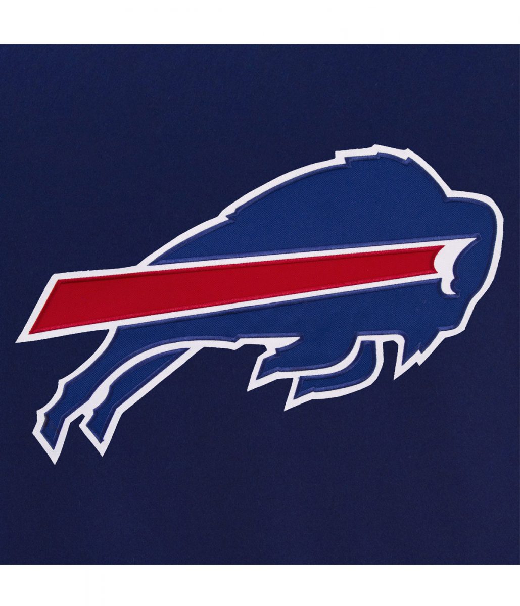 Nfl Buffalo Bills Blue Wool Bomber Jacket 3 Nfl Bills Mafia Blue Jacket Closeup - Trendy Leather Jackets