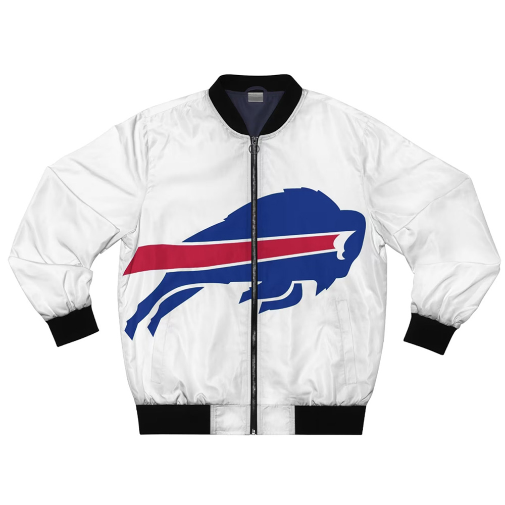 Nfl Buffalo Bills White Bomber Jacket 1 Nfl Buffalo Bills White Bomber Jacket