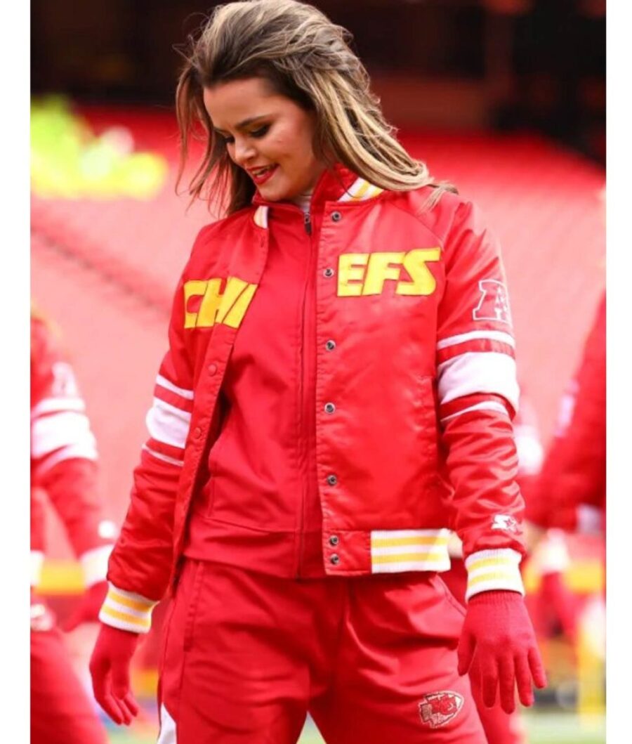 Cheerleaders Kansas City Chiefs Bomber Satin Jacket Scaled 1